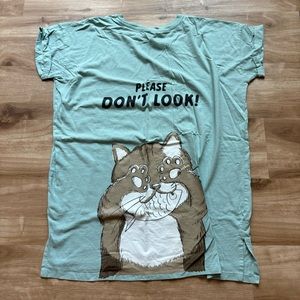 Kawaii Cat Long Tunic T-Shirt Dress